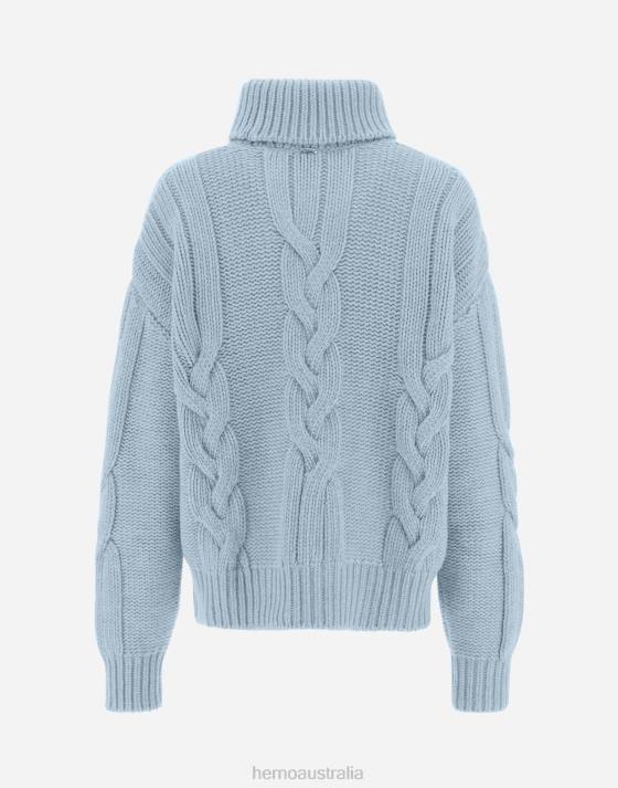 SWEATER IN COMFY INFINITY Herno Women Light Blue 2L0H40 Clothing