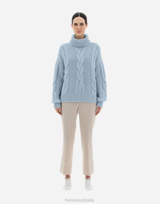 SWEATER IN COMFY INFINITY Herno Women Light Blue 2L0H40 Clothing