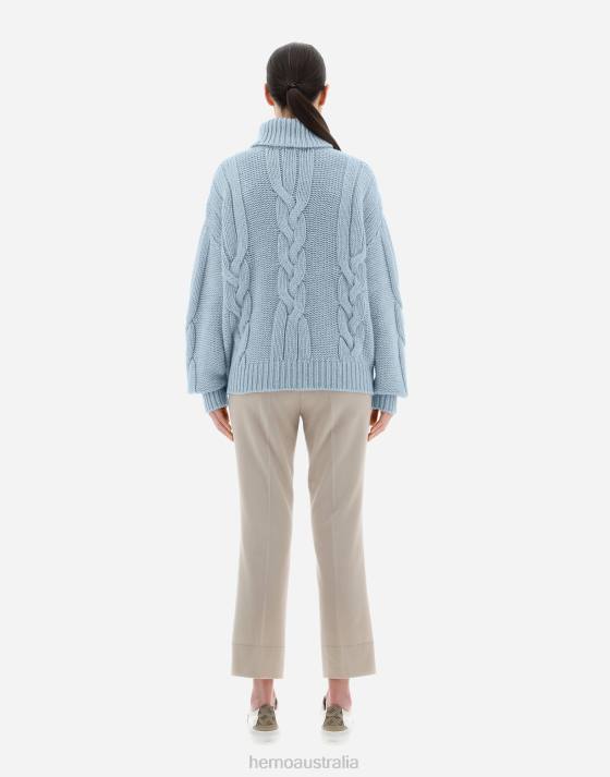 SWEATER IN COMFY INFINITY Herno Women Light Blue 2L0H40 Clothing