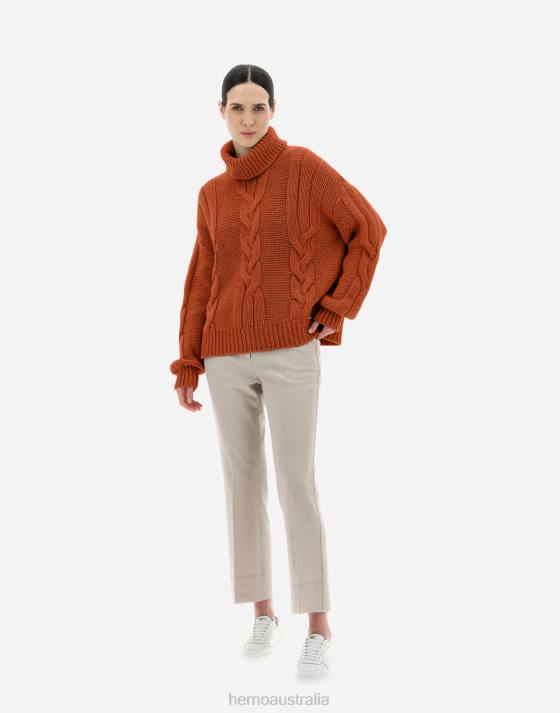 SWEATER IN COMFY INFINITY Herno Women Orange 2L0H48 Clothing