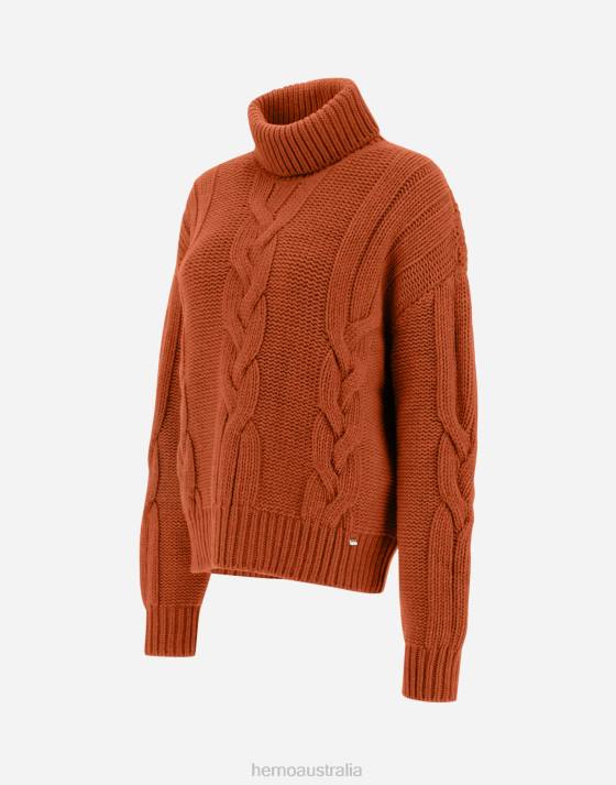 SWEATER IN COMFY INFINITY Herno Women Orange 2L0H48 Clothing