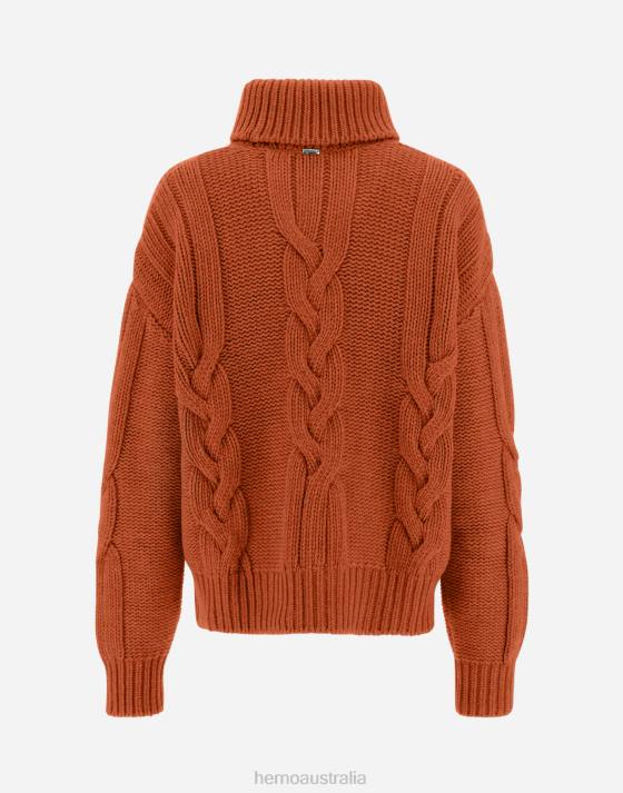 SWEATER IN COMFY INFINITY Herno Women Orange 2L0H48 Clothing