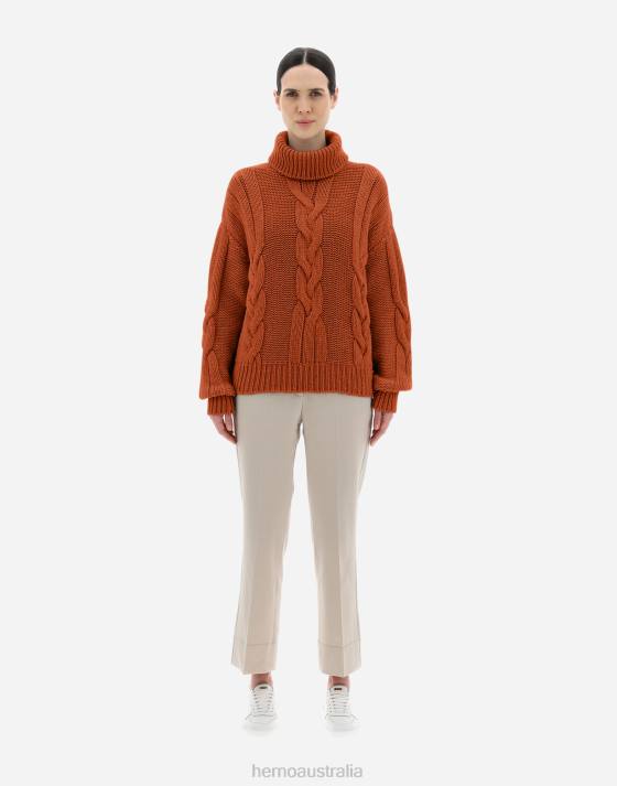 SWEATER IN COMFY INFINITY Herno Women Orange 2L0H48 Clothing