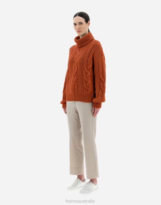 SWEATER IN COMFY INFINITY Herno Women Orange 2L0H48 Clothing