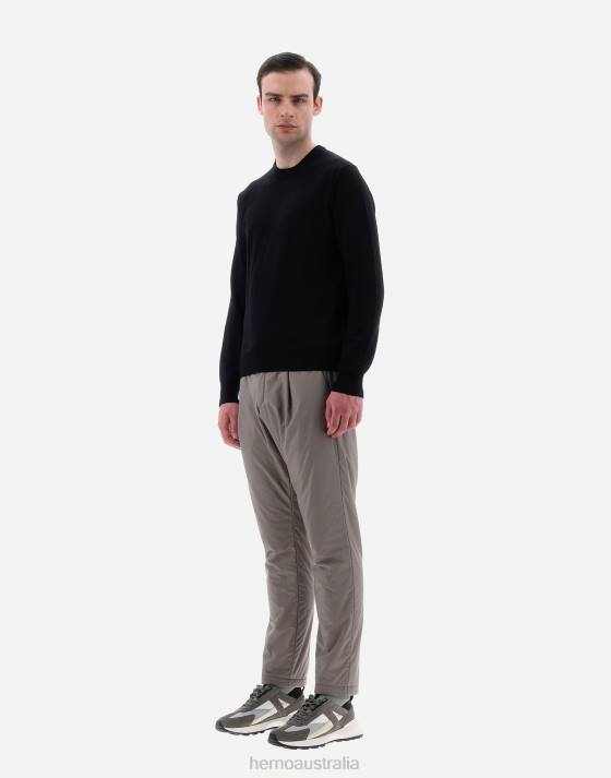 SWEATER IN ENDLESS WOOL Herno Men Black 2L0H731 Clothing