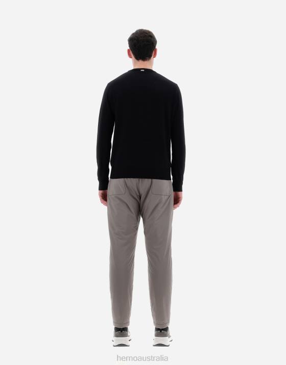 SWEATER IN ENDLESS WOOL Herno Men Black 2L0H731 Clothing