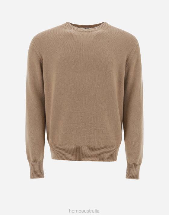 SWEATER IN ETERNITY CASHMERE Herno Men Camel 2L0H804 Clothing