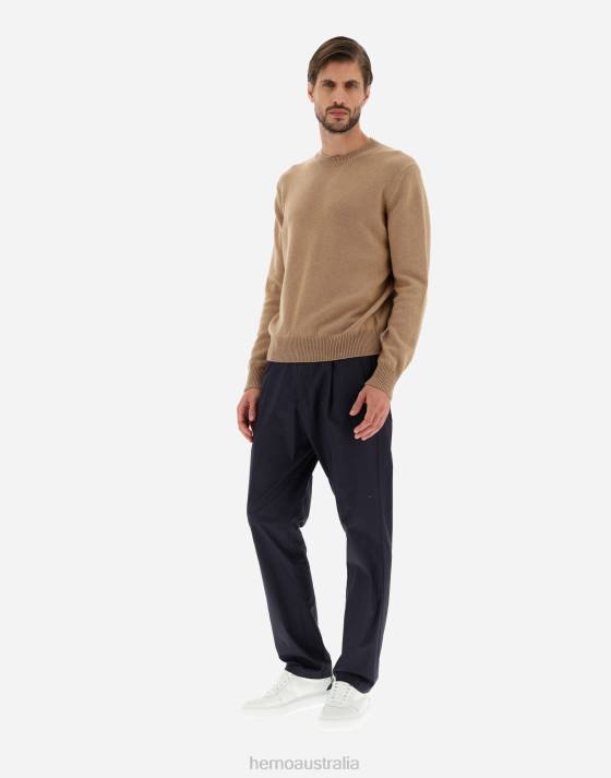 SWEATER IN ETERNITY CASHMERE Herno Men Camel 2L0H804 Clothing