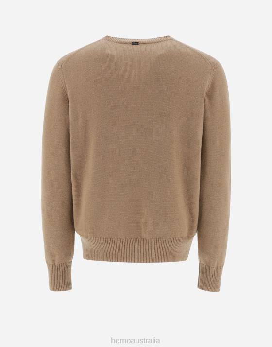 SWEATER IN ETERNITY CASHMERE Herno Men Camel 2L0H804 Clothing