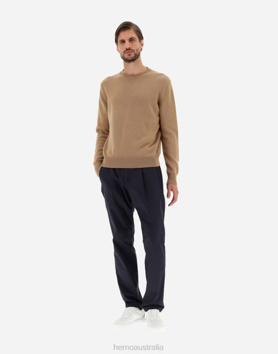 SWEATER IN ETERNITY CASHMERE Herno Men Camel 2L0H804 Clothing