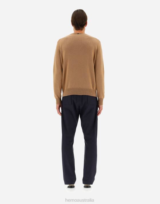 SWEATER IN ETERNITY CASHMERE Herno Men Camel 2L0H804 Clothing