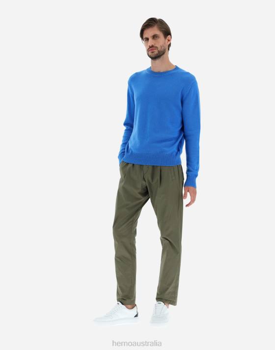 SWEATER IN ETERNITY CASHMERE Herno Men Open Blue 2L0H805 Clothing