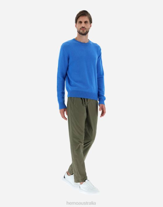 SWEATER IN ETERNITY CASHMERE Herno Men Open Blue 2L0H805 Clothing