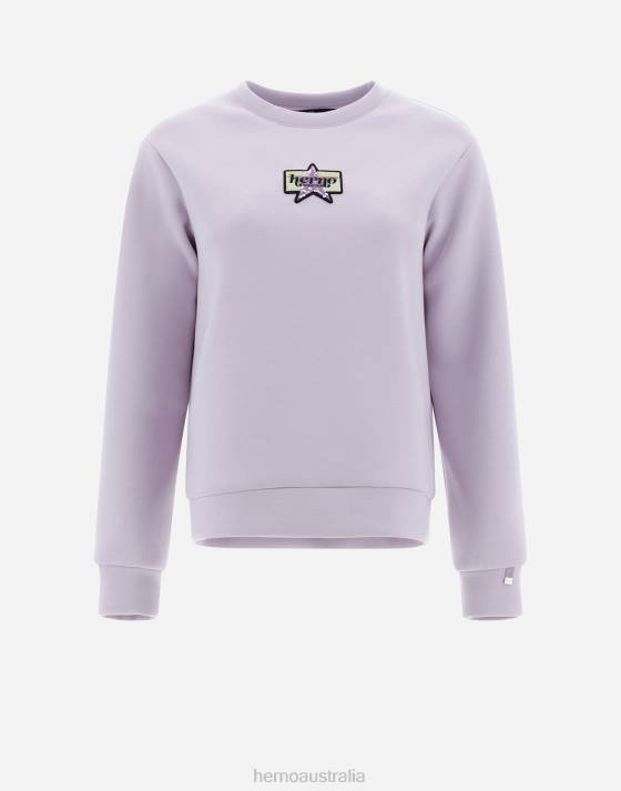 SWEATSHIRT IN SCUBA STAR SWEATER Herno Women Lilac 2L0H14 Clothing