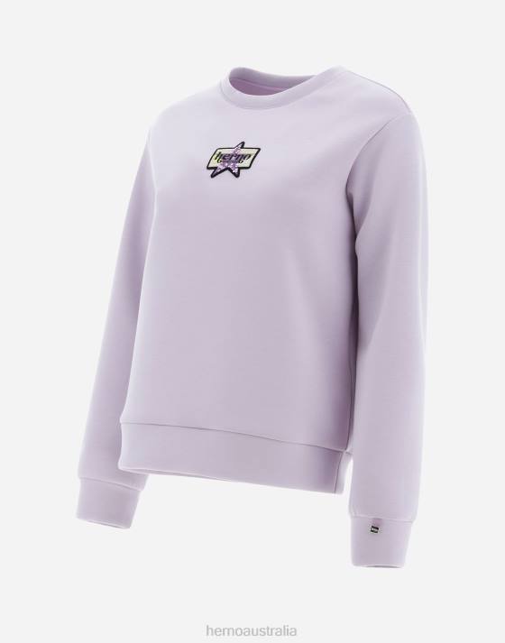 SWEATSHIRT IN SCUBA STAR SWEATER Herno Women Lilac 2L0H14 Clothing