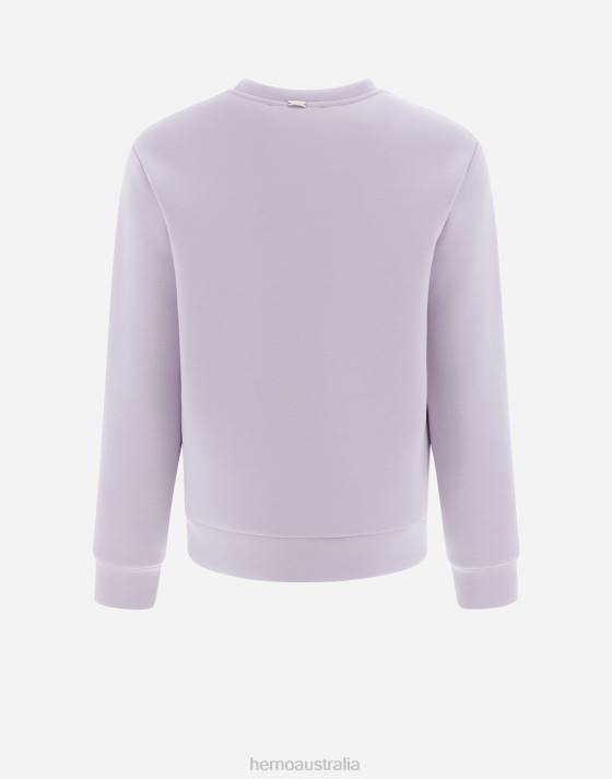 SWEATSHIRT IN SCUBA STAR SWEATER Herno Women Lilac 2L0H14 Clothing