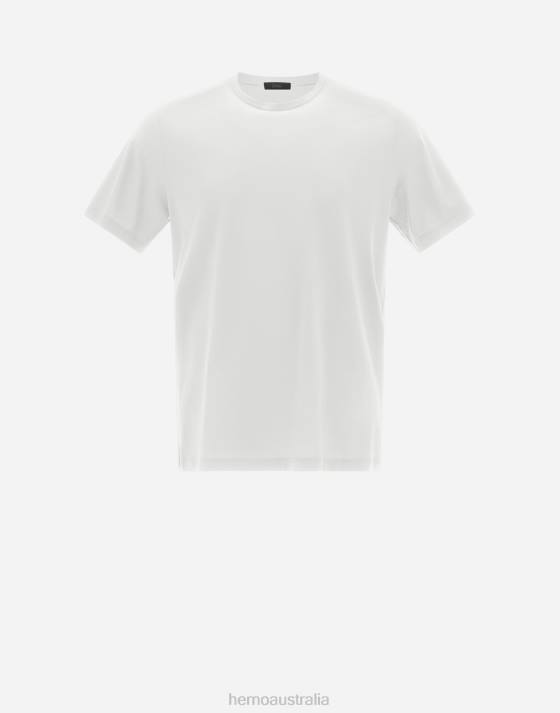 T-SHIRT IN CREPE JERSEY Herno Men White 2L0H772 Clothing