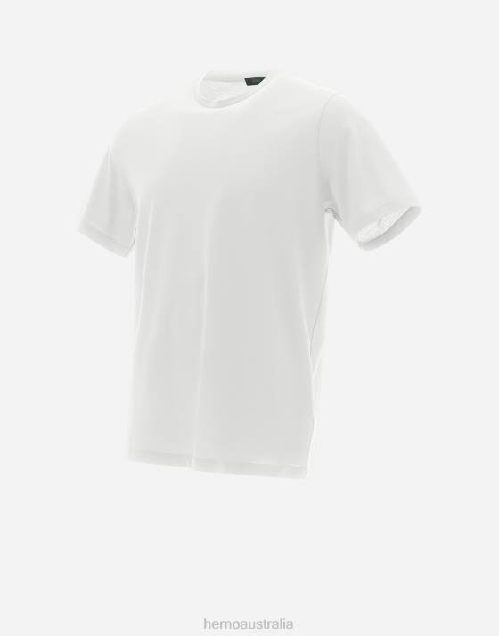 T-SHIRT IN CREPE JERSEY Herno Men White 2L0H772 Clothing