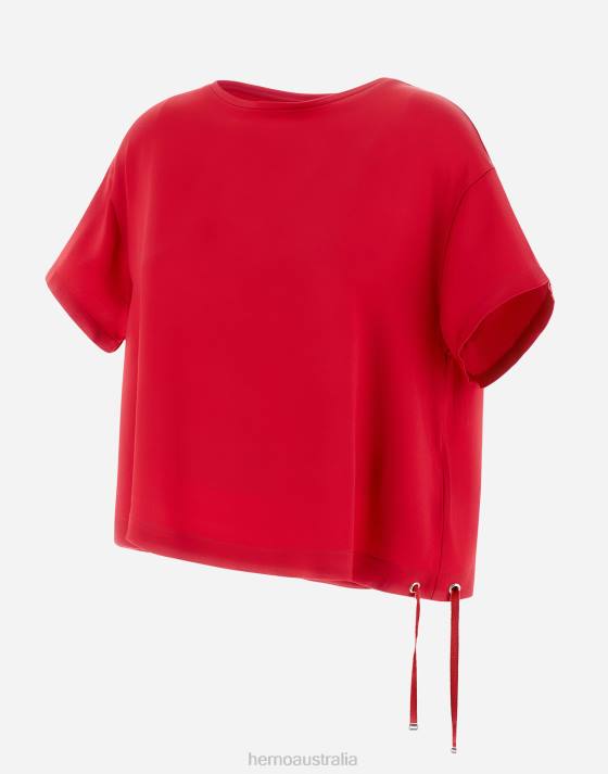 T-SHIRT IN SWEET SATIN Herno Women Fuchsia 2L0H376 Clothing