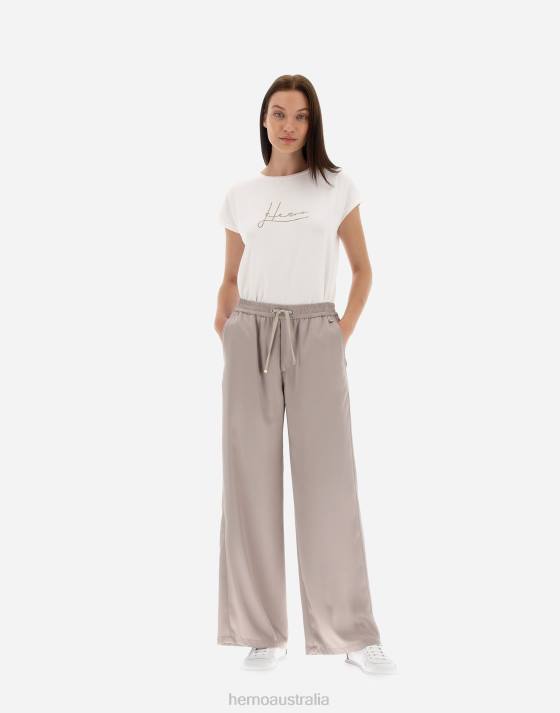 TROUSERS IN CASUAL SATIN Herno Women Chantilly 2L0H497 Clothing