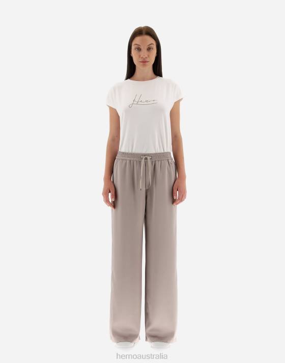 TROUSERS IN CASUAL SATIN Herno Women Chantilly 2L0H497 Clothing