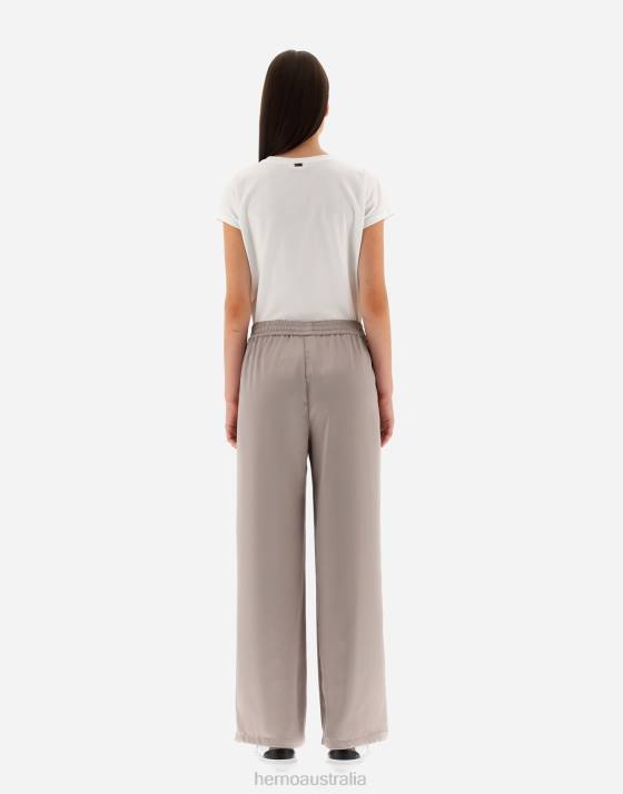 TROUSERS IN CASUAL SATIN Herno Women Chantilly 2L0H497 Clothing