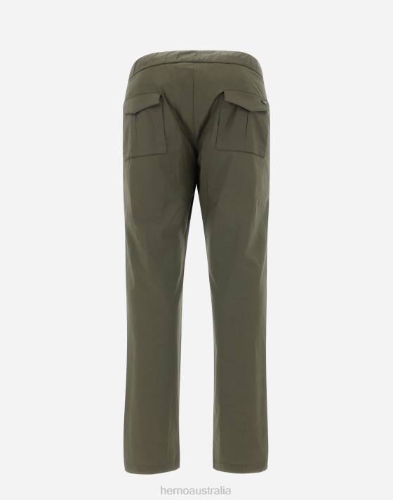 TROUSERS IN LIGHT COTTON STRETCH Herno Men Light Military 2L0H809 Clothing