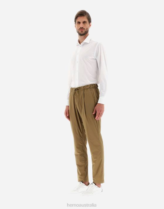 TROUSERS IN LIGHT NYLON STRETCH Herno Men Copper 2L0H759 Clothing