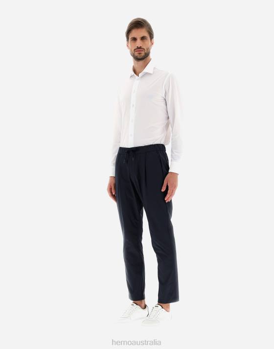 TROUSERS IN NYLON DIVE Herno Men Navy blue 2L0H814 Clothing