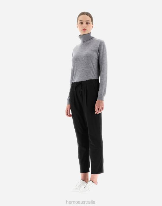 TROUSERS IN NYLON DIVE Herno Women Black 2L0H486 Clothing