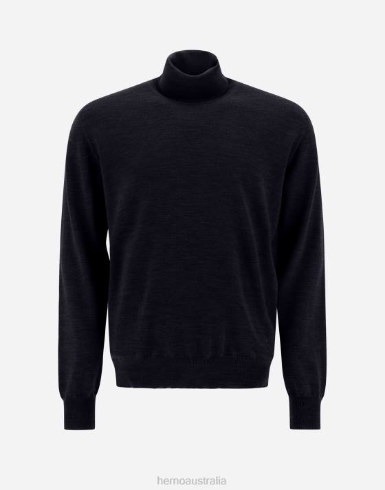 TURTLENECK SWEATER IN ENDLESS WOOL Herno Men Dark Blue 2L0H651 Clothing