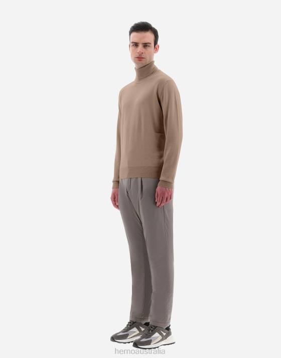 TURTLENECK SWEATER IN ENDLESS WOOL Herno Men Hazelnut 2L0H683 Clothing