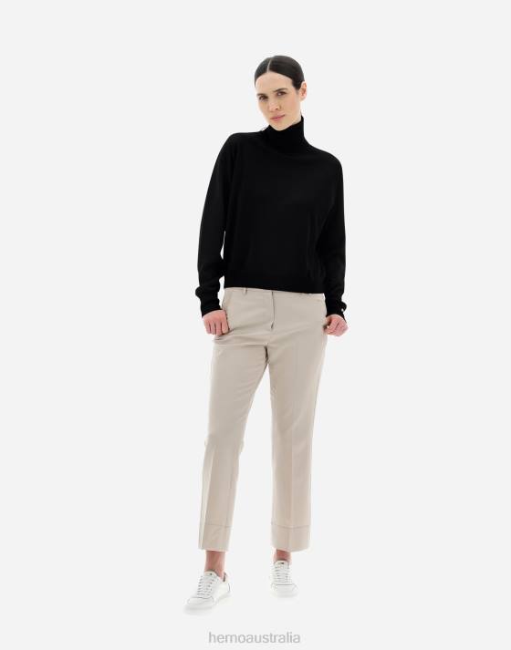 TURTLENECK SWEATER IN ENDLESS WOOL Herno Women Black 2L0H121 Clothing