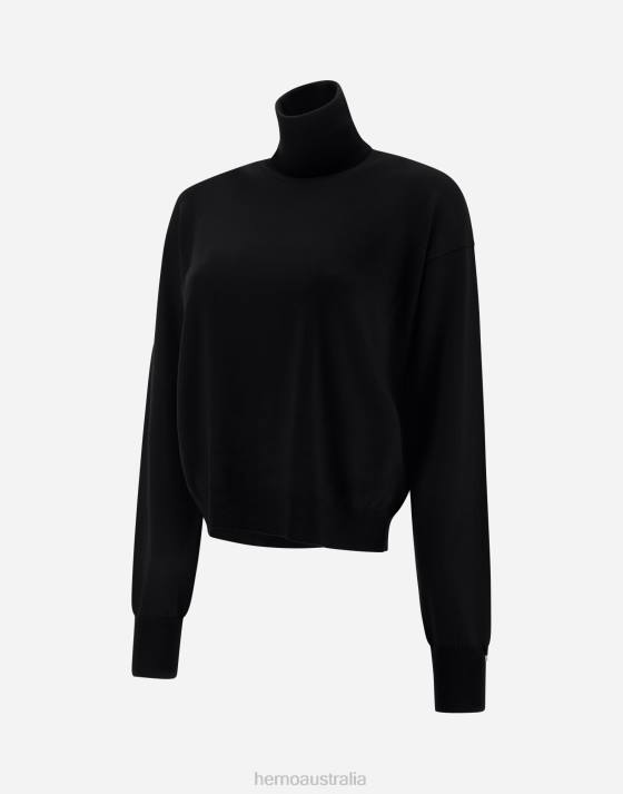 TURTLENECK SWEATER IN ENDLESS WOOL Herno Women Black 2L0H121 Clothing