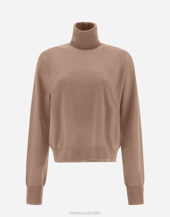 TURTLENECK SWEATER IN ENDLESS WOOL Herno Women Hazelnut 2L0H45 Clothing