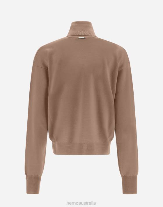 TURTLENECK SWEATER IN ENDLESS WOOL Herno Women Hazelnut 2L0H45 Clothing