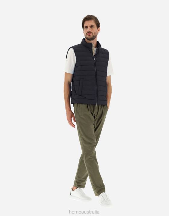 WAISTCOAT IN NUAGE WITH MONOGRAM DETAILING Herno Men Navy Blue 2L0H802 Outerwear