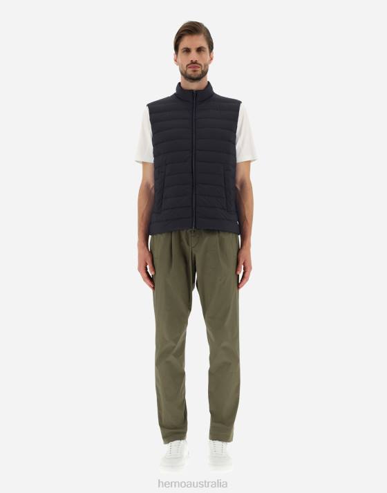 WAISTCOAT IN NUAGE WITH MONOGRAM DETAILING Herno Men Navy Blue 2L0H802 Outerwear