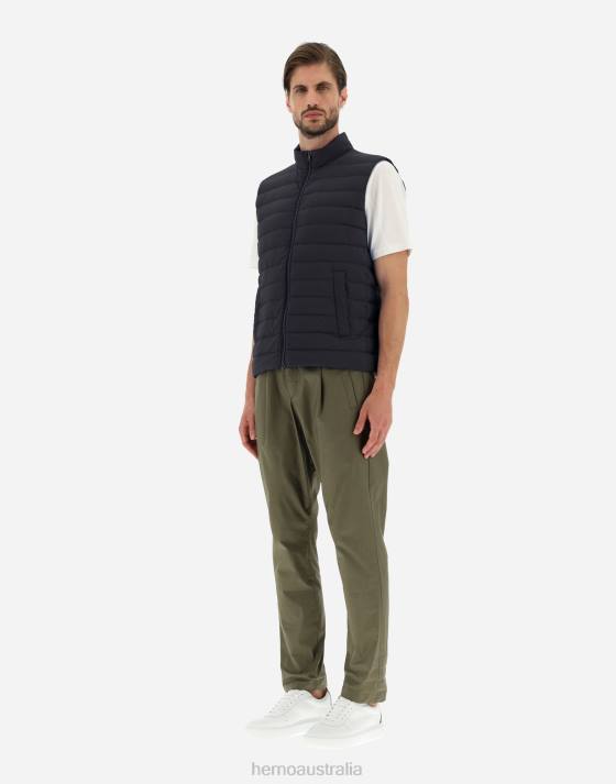 WAISTCOAT IN NUAGE WITH MONOGRAM DETAILING Herno Men Navy Blue 2L0H802 Outerwear