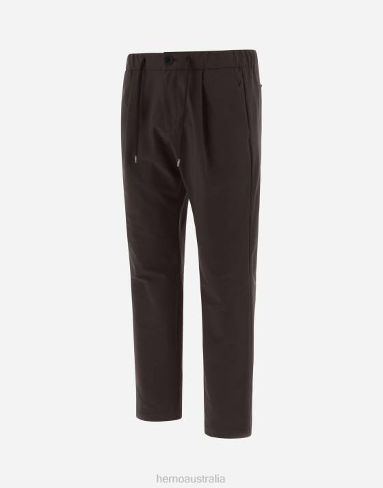 WARM TECH TROUSERS Herno Men Dark Brown 2L0H575 Clothing