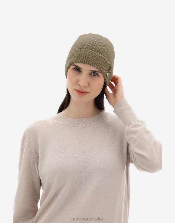 WOOL BEANIE Herno Women Camel 2L0H335 Accessories