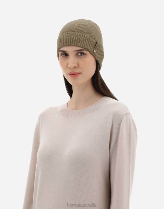 WOOL BEANIE Herno Women Camel 2L0H335 Accessories