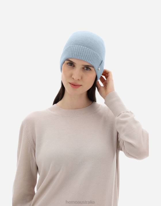 WOOL BEANIE Herno Women Light Blue 2L0H303 Accessories