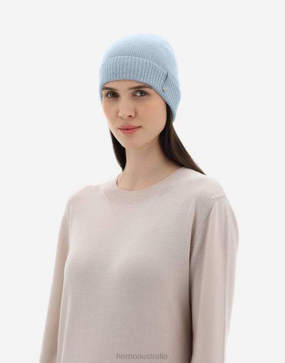 WOOL BEANIE Herno Women Light Blue 2L0H303 Accessories