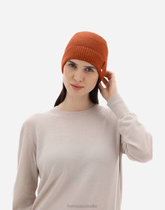 WOOL BEANIE Herno Women Orange 2L0H38 Accessories