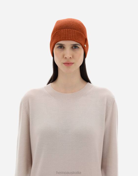 WOOL BEANIE Herno Women Orange 2L0H38 Accessories