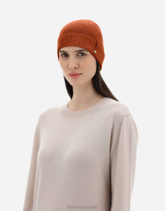 WOOL BEANIE Herno Women Orange 2L0H38 Accessories