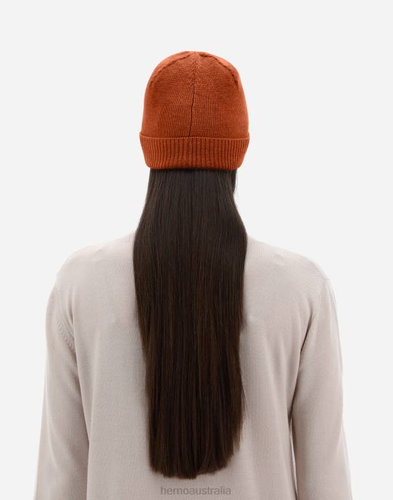 WOOL BEANIE Herno Women Orange 2L0H38 Accessories