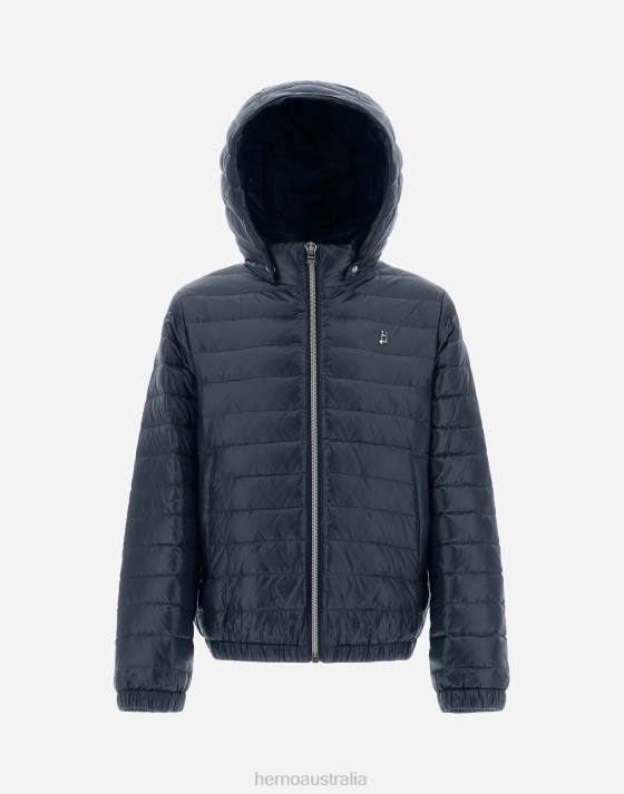 BOMBER JACKET IN NYLON ULTRALIGHT Herno Kids Navy Blue 2L0H866 Clothing