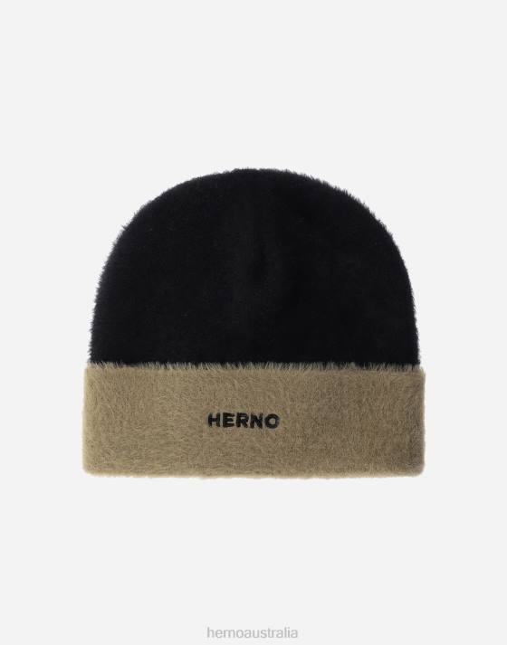 FLUFFY KNIT BEANIE Herno Men Black 2L0H716 Accessories